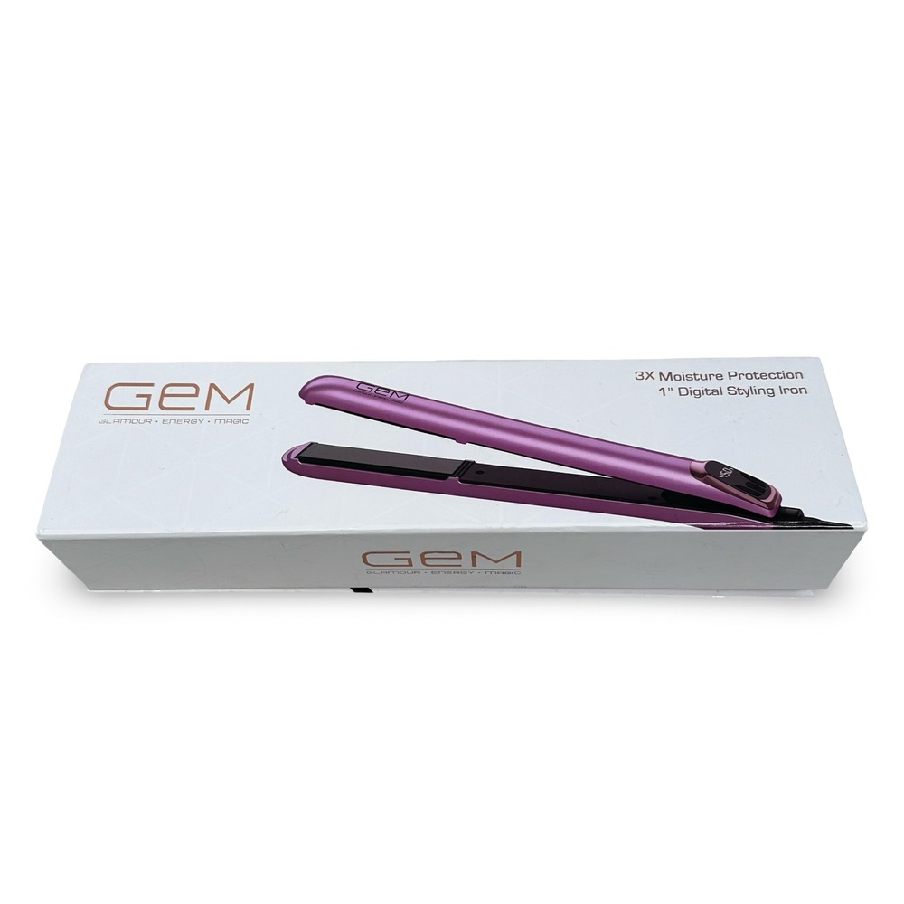 GEM HS098V 1" Digital Styling Iron Titanium Ceramic Tourmaline Pink Flat Iron